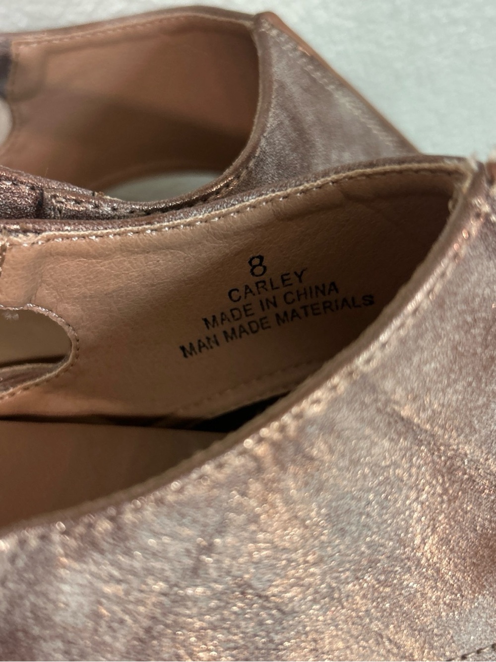 Corkys Rose Gold Metallic Open-Toe Wedge Sandals - Picture 3 of 5